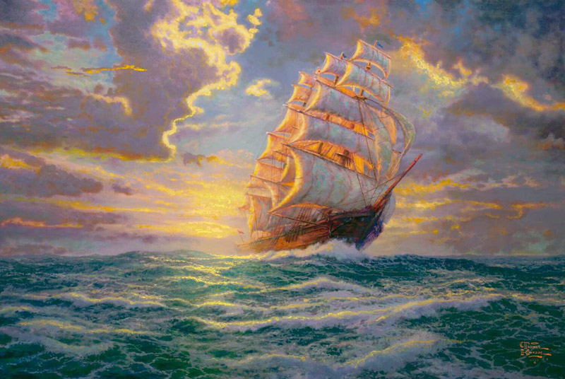 Courageous Voyage painting - Thomas Kinkade Courageous Voyage art painting